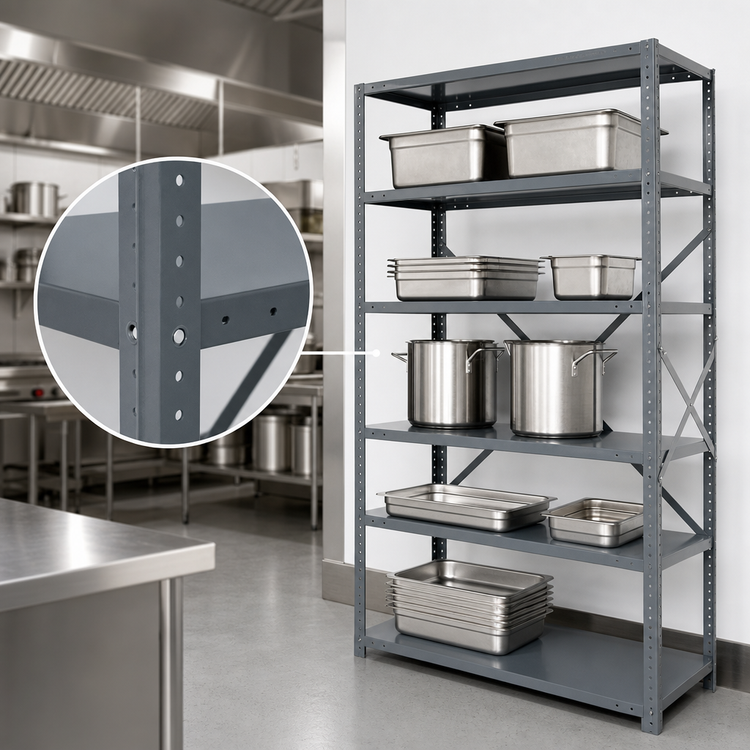 Product image #3 for IRONMAN 6-Shelf Open Steel Shelving Unit, 18" x 36" x 39", 22-Gauge, 400 lb. per Shelf