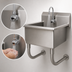 Thumbnail image #3 for Advance Tabco Wall Mounted Stainless Steel Service Sink with Electronic Faucet and 12-Inch Deep Bowl