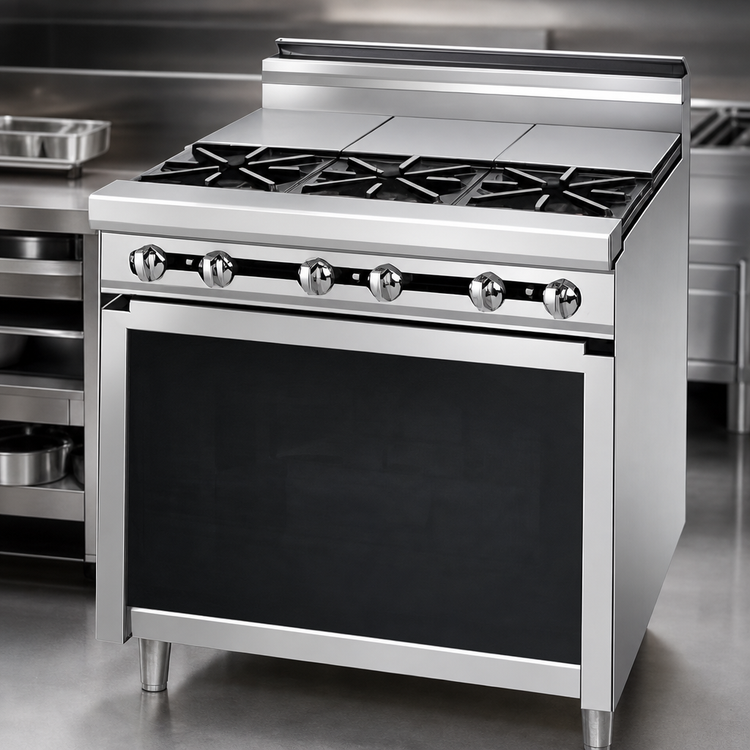 Product image #3 for Jade Range Titan JTRH-6ST 72" Heavy Duty Gas Range with 6 Open Burners and 6 Hot Tops