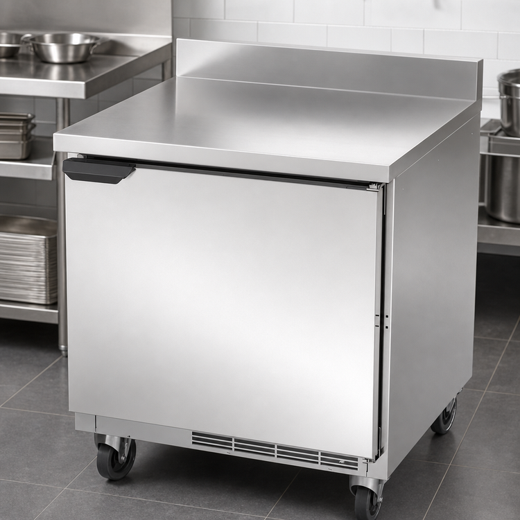 Product image #3 for Beverage-Air 32-Inch One-Section Worktop Refrigerator, 7.2 Cu. Ft., Solid Door, Foamed-In-Place Backsplash