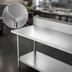 Thumbnail image #3 for Advance Tabco VKS-3610 120-Inch x 36-Inch 14-Gauge 304 Stainless Steel Work Table with 10-Inch Backsplash and Undershelf