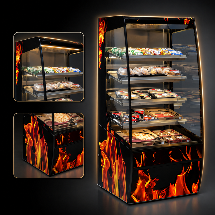 Product image #3 for Federal Industries Vision Series VHSS3678C Curved End High Profile Heated Self-Serve Hot Food Merchandiser, 36 x 33 x 78 Inches