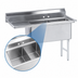 Thumbnail image #3 for Advance Tabco 2-Compartment Fabricated Stainless Steel Sink with Left Drainboard, 16 x 20 x 14-Inch Bowls