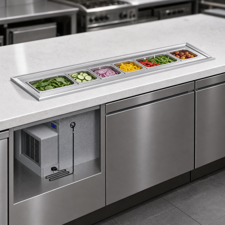 Product image #3 for Randell 43 Inch Drop-In Refrigerated Frost Top with 3 Pan Capacity