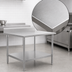 Thumbnail image #3 for John Boos Stallion 30 x 30 Inch 16-Gauge Stainless Steel Corner Work Table with 5-Inch Backsplash, Safety Edge and Galvanized Undershelf