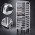 Thumbnail image #3 for New Age Lifetime Series Heavy-Duty Aluminum Stepped-Angle Bun Pan Rack, 13-Slide, 73 Inch Tall, With Casters
