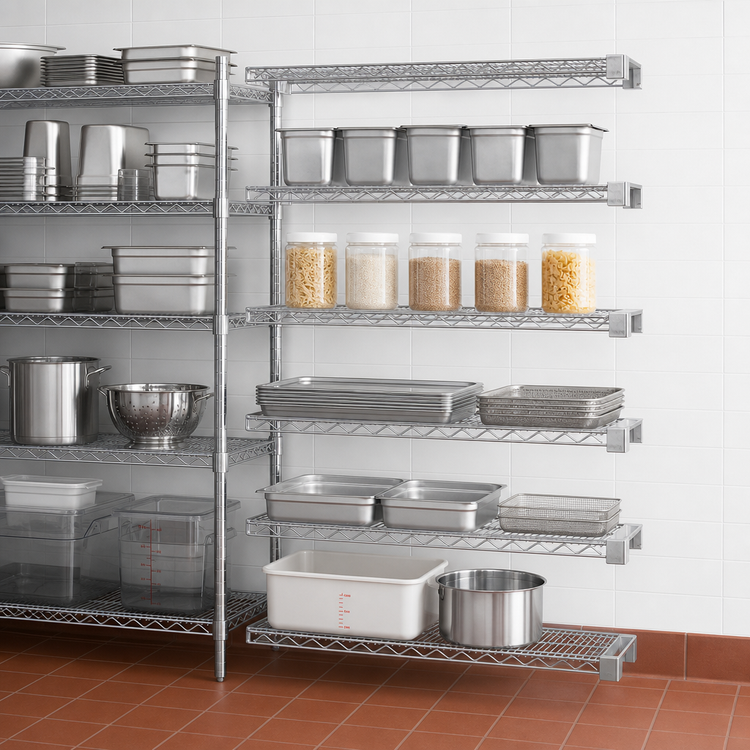 Product image #3 for EAGLEbrite 48" W x 24" D x 74" H 5-Tier Add-On Wire Shelving Unit