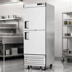Thumbnail image #3 for Everest Refrigeration EBWRH2 23 Cu. Ft. One-Section Reach-In Refrigerator, Half-Height Solid Doors, Bottom-Mounted, Stainless Steel