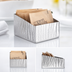 Thumbnail image #3 for American Metalcraft Angled Rectangular Hammered Stainless Steel Sugar Packet/Cube Holder