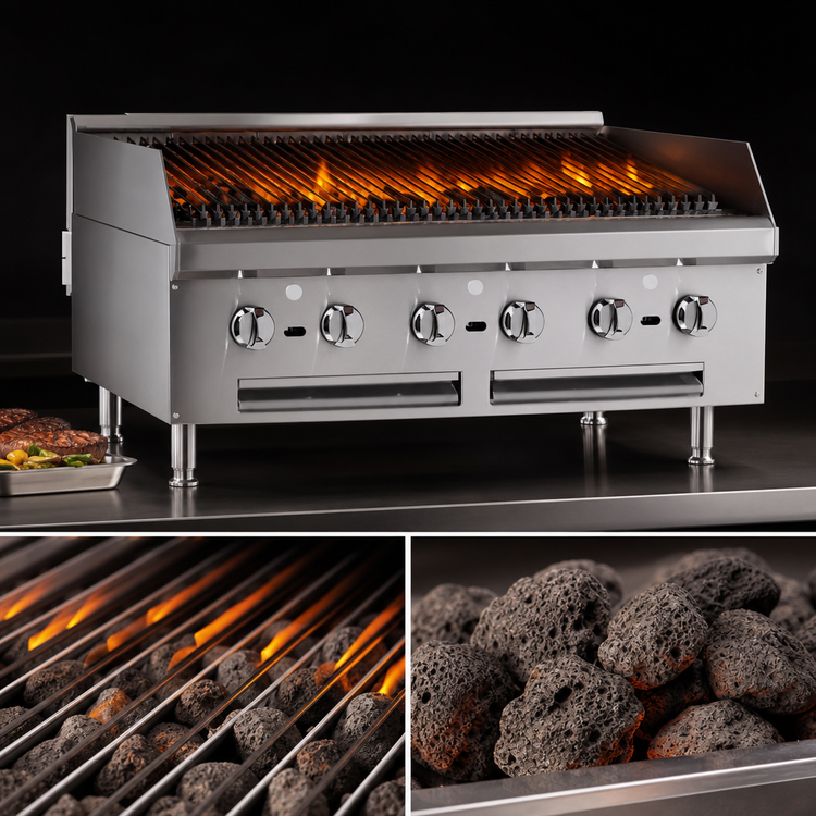 Product image #3 for Southbend HDCL-48 48-Inch Countertop Gas Charbroiler with Lava Rock Briquettes