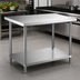 Thumbnail image #3 for 30 x 48 x 34 Flat Top Stainless Steel Work Table with Undershelf