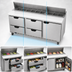 Thumbnail image #4 for Beverage-Air SPED72HC-18-4 Three-Section 72-Inch Sandwich Top Refrigerated Prep Table with 4 Drawers, 1 Door, and 18-Pan Rail
