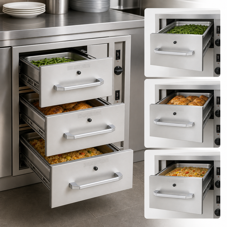 Product image #3 for RedHots DWN-3BI-120-X 3-Drawer Narrow Built-In Warming Drawer