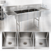Thumbnail image #3 for John Boos B Series 3-Compartment Stainless Steel Sink with Dual Drainboards, 10