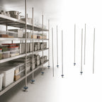 Thumbnail image #3 for Metro qwikTRAK BTES Stainless Steel Stationary End Unit Kit for High-Density Track Shelving, 8 74-Inch Posts, Floor Anchor Hardware