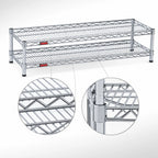 Thumbnail image #3 for Eagle Group QuadTruss HDFCM1430C 2-Tier Front Case Merchandise Wire Shelving Unit, 30W x 14D x 14H, Chrome Finish