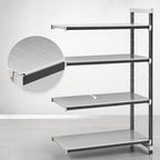 Thumbnail image #3 for Cambro Camshelving® Elements EXA242484S4480 24" x 24" x 84" Stationary Add-On 4-Tier Solid Polymer Shelving Unit, Speckled Gray