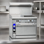 Thumbnail image #3 for Imperial (Middleby) Spec Series IHR-G18-2-M Heavy-Duty Commercial Gas Range, 2 Open Burners, 18-Inch Griddle, 36-Inch Modular Countertop