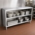 Thumbnail image #4 for John Boos Open Front Stainless Steel Dish Cabinet with Mid-Shelf and Adjustable Bullet Feet, 60 x 15 x 35 Inches