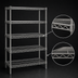 Thumbnail image #3 for Eagle Group Valu-Master 5-Tier Starter Wire Shelving Unit, 48W x 21D x 74H, Pewter Gray Epoxy