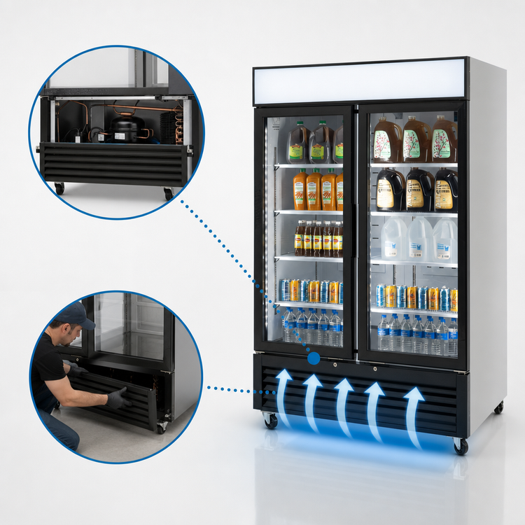 Product image #3 for Migali Competitor Series 49 Cu. Ft. Two-Section Hinged Glass Door Refrigerator Merchandiser