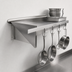 Thumbnail image #3 for Advance Tabco Special Value 72-Inch Wall-Mounted 12-Inch Deep Stainless Steel Shelf with Pot Rack