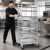 Thumbnail image #3 for Panco Mobile Full-Height Open-Side Utility Rack for 18 x 26 Inch Trays