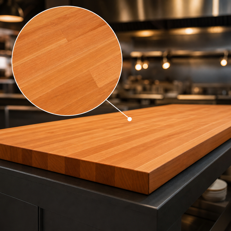 Product image #3 for Boos Block American Cherry Edge Grain Kitchen Countertop, 72 Inches W x 27 Inches D x 1-1/2 Inches Thick, Varnique Finish