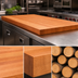 Thumbnail image #3 for Boos Block American Cherry Edge Grain Kitchen Countertop, 84