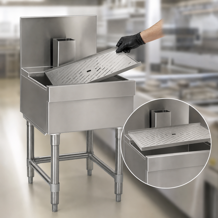 Product image #3 for Spec-Bar 18" x 19" Stainless Steel Beer Drainer with Removable Insert