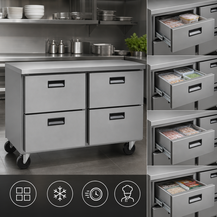 Product image #3 for Traulsen Centerline 48-Inch Worktop Undercounter Freezer with 4 Drawers