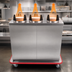 Thumbnail image #3 for Mobile Heated Enclosed Plate Dispenser Cart for 9-Inch Round Plates, 3-Silo, Stainless Steel