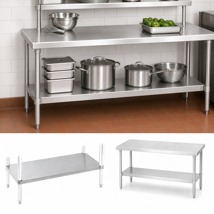 Product image #3 for Stainless Steel Undershelf for 60-Inch Wide x 18-Inch Deep Work Table