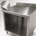 Thumbnail image #3 for Advance Tabco Stainless Steel Work Table with Open Front Cabinet Base and 5-Inch Backsplash
