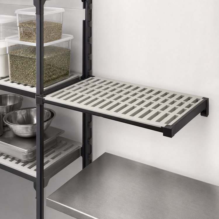 Product image #3 for Cambro Camshelving Elevation Series 24 x 24 Inch Wall-Mounted Vented Add-On Shelf Kit
