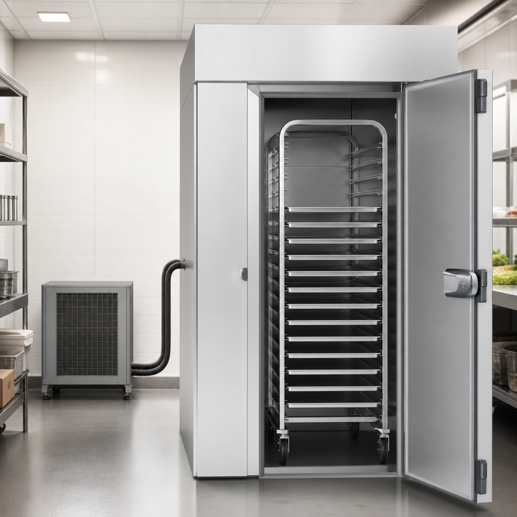 Product image #2 for HURRiCHiLL Roll-In Remote Blast Chiller/Shock Freezer, 24 Pan Capacity, Right-Hand Hinged