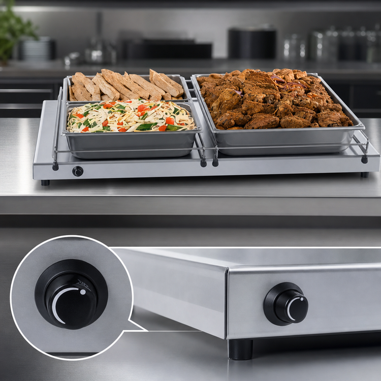 Product image #3 for Hatco Glo-Ray® Freestanding Heated Shelf, 36" W x 15-3/4" D, Stainless Steel Top, Aluminum Base