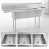 Thumbnail image #3 for BlendPort® BPFE Series 3-Compartment Economy Sink, 77 Inch Wide, 24 x 24 x 12 Inch Bowls