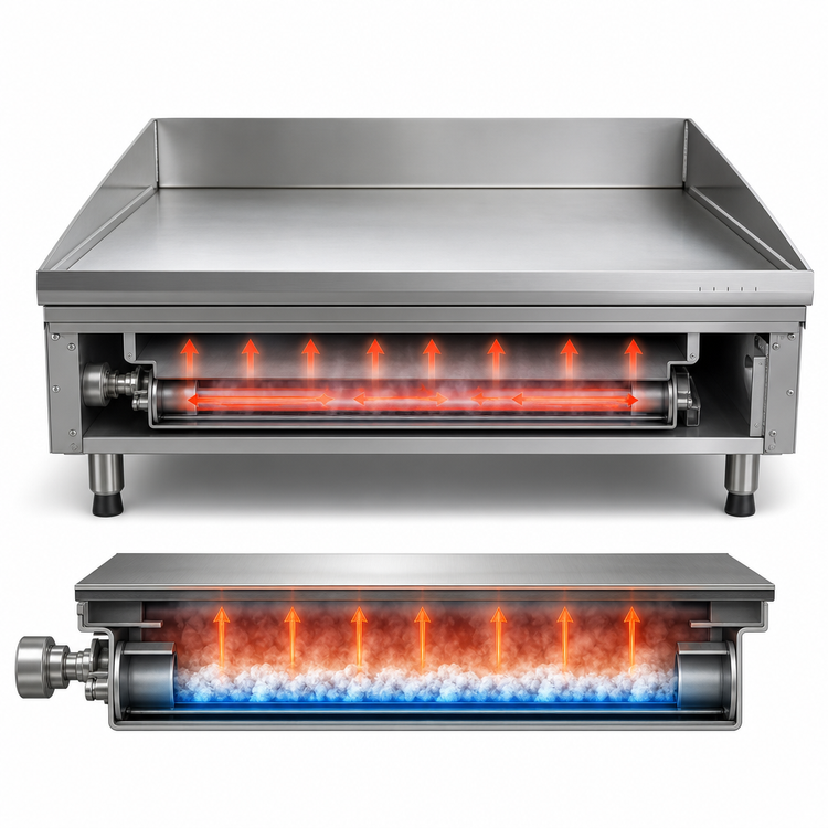 Product image #3 for AccuTemp AccuSteam Electric Steam-Heated Countertop Griddle, 48-Inch x 24-Inch Cooking Surface, 208V/3-Phase