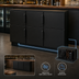 Thumbnail image #4 for Perlick PTR72 72-Inch Three-Section Remote Pass-Thru Back Bar Refrigerator with 6 Hinged Solid Doors, Black Exterior
