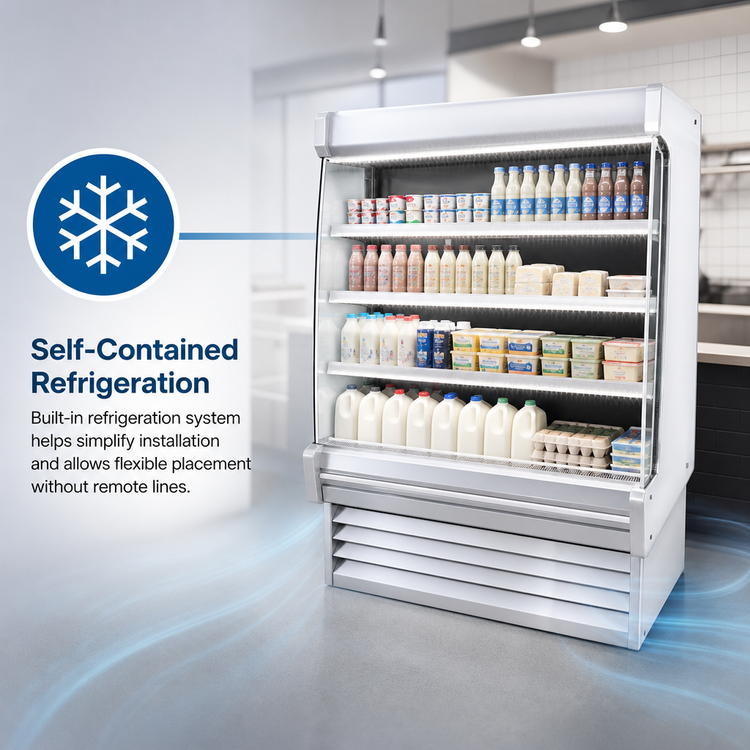 Product image #3 for Howard-McCray 35E Series Dairy Open Merchandiser, 63-Inch W x 60-Inch H, Self-Contained Refrigeration, LED Shelves