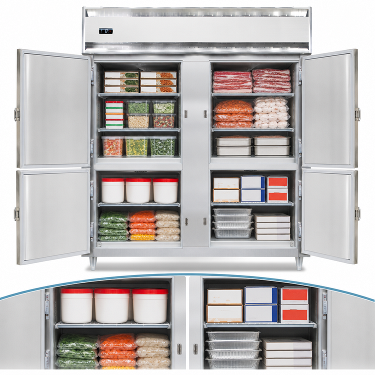 Product image #3 for Continental Refrigerator D2FENSAHD Designer Line 57" Two-Section Reach-In Freezer with Half-Height Solid Doors