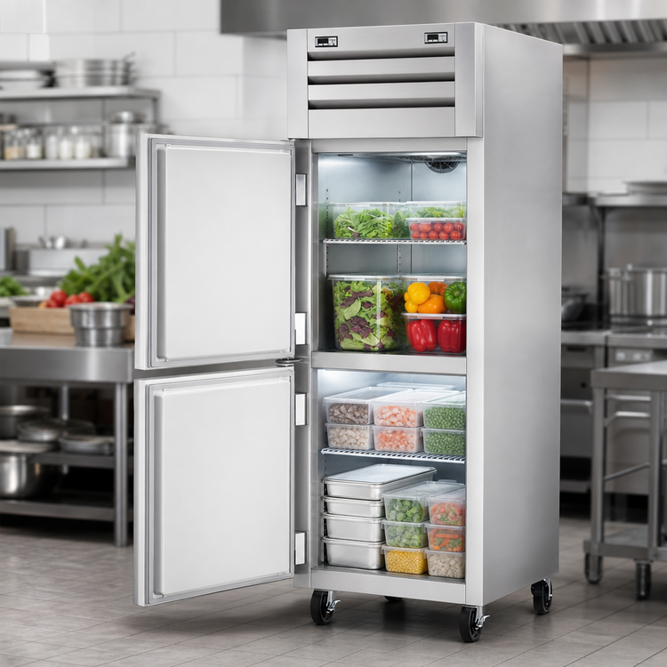 Product image #3 for True SPEC SERIES One-Section Dual-Temperature Reach-In Refrigerator/Freezer with 2 Half Doors and Top-Mounted Compressor