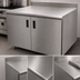 Thumbnail image #3 for 36 Inch x 30 Inch Enclosed Work Table with Cabinet Base, 16 Gauge 304 Stainless Steel Top and 5 Inch Backsplash