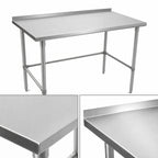 Thumbnail image #3 for John Boos Stallion ST6R1.5-2484SBW 84-Inch x 24-Inch 16/300 Stainless Steel Work Table, Open Base, 1-1/2-Inch Rear Up-Turn