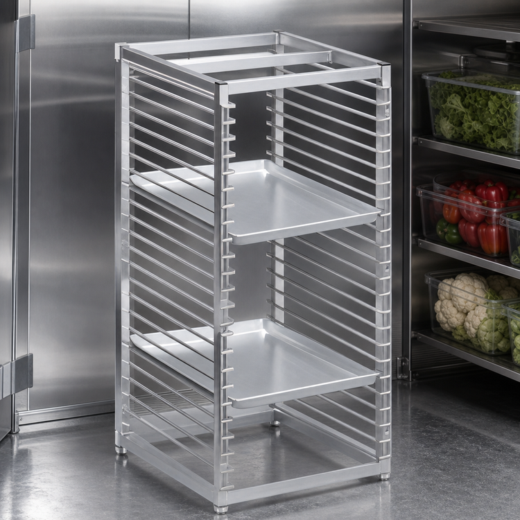 Product image #3 for Stainless Steel End-Load Reach-In Bun Pan Rack with Wire Slides, 29 Pan Capacity