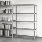 Thumbnail image #3 for Eagle Group A5-74-2424S 5-Tier Add-On Wire Shelving Unit, 24 x 24 x 74 Inches, Stainless Steel Finish