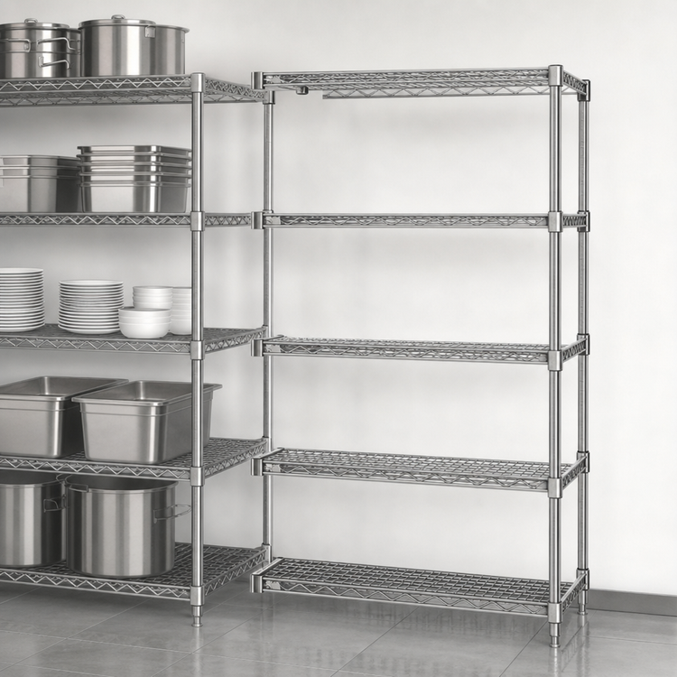 Product image #3 for Eagle Group 5-Tier Add-On Wire Shelving Unit, 24 x 24 x 74 Inches, Stainless Steel Finish