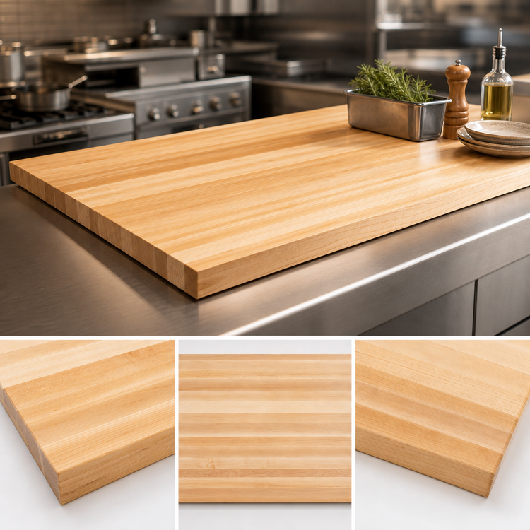 Product image #3 for John Boos Boos Block 120 x 30-Inch Edge Grain Maple Kitchen Countertop, Varnique Finish