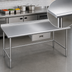 Thumbnail image #3 for Deluxe Series Stainless Steel Work Table with Rear Upturn and Open Front Tubular Base, 84 x 30 Inches